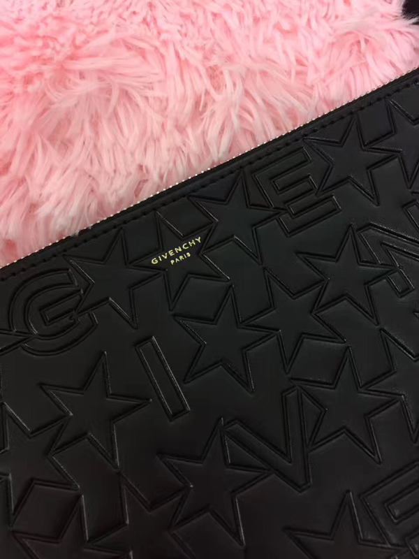 17/18AW GIVENCHY ジバンシィスーパーコピー ゴールドロゴ・スターエンボス・クラッチバッグ BK0607 2106 001